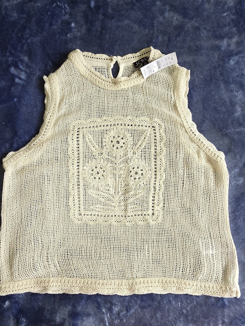 J.Crew Crochet Floral Tank Top Size M